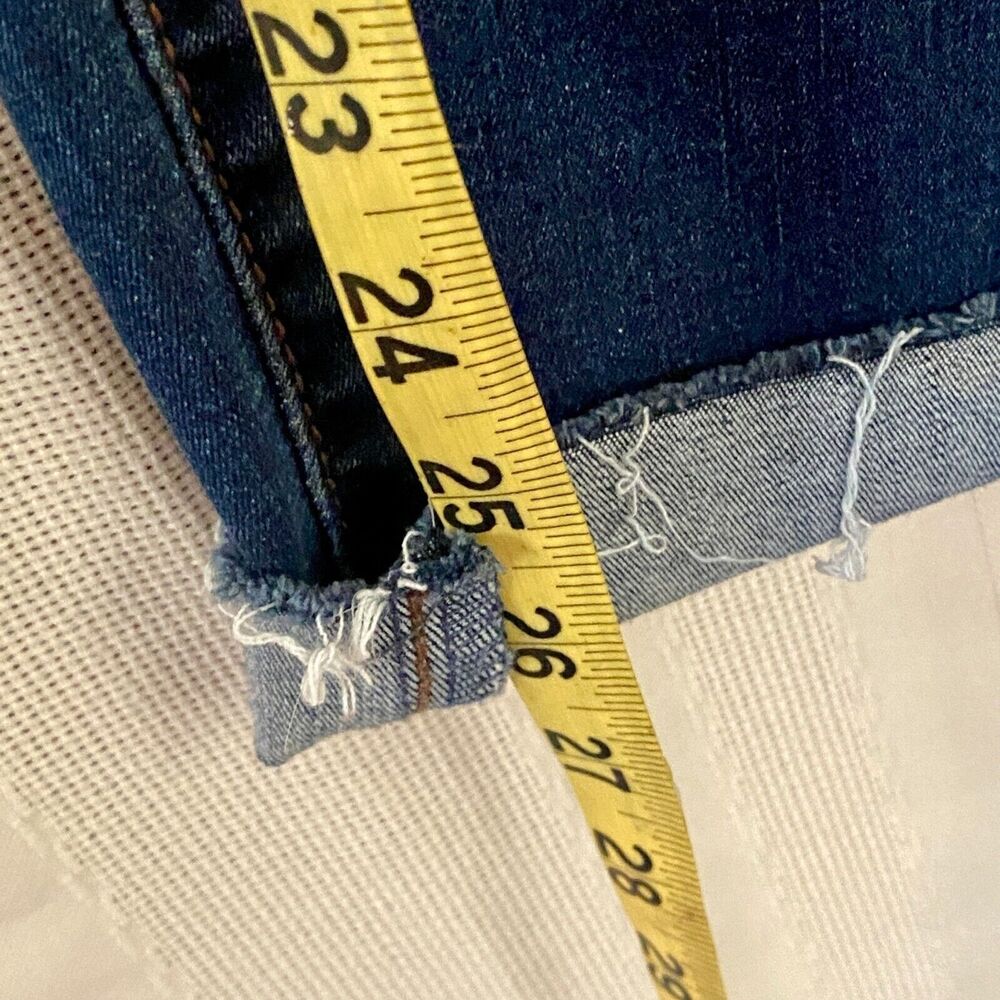Crown and Ivy Jeans Womens Size 10 Mid Rise Straight Leg Denim Blue Raw Hem - Picture 6 of 6